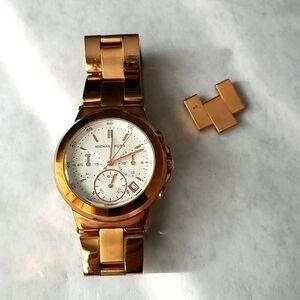 Michael Kors rose gold tone chronograph watch